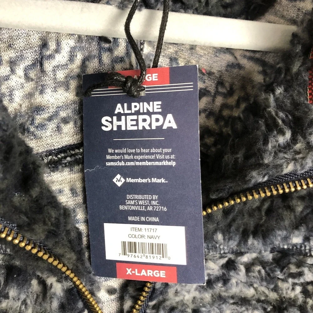 Alpine Sherpa 1/4 Zip Pullover Fleece Sweater Men's Navy XXL New Outdoor Soft